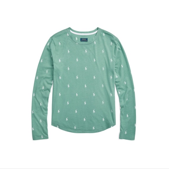 Polo Ralph Lauren All Over Polo Print Long Sleeve Tee - Picture 2 of 5